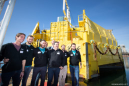 équipe de travail lhyfe, Plateforme hydrogène, st nazaire, chantiers de l'atlantique, reportage photo inauguration ,